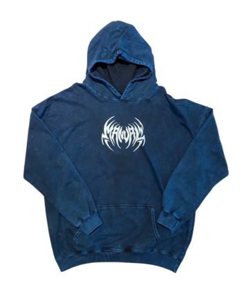 Buzo de capota Manual Acid Wash Azul